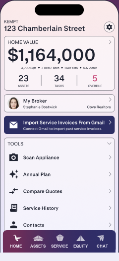 Kempt home dashboard